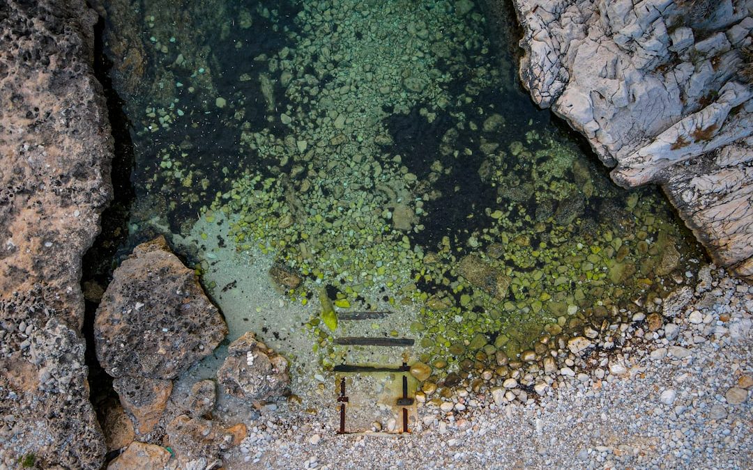 Photo composition of mineral waters table